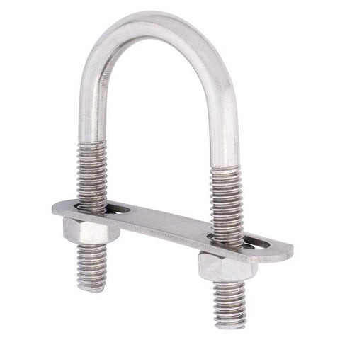Hampton 5/16 in. X 1-3/8 in. W X 2-1/2 in. L Coarse Zinc-Plated Stainless Steel U-Bolt, Pack of 5