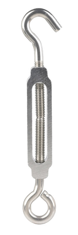 Hampton 4.1 in. L 0.4 Aluminum Stainless Steel/Aluminum Turnbuckle 1 pk Hook and Eye
