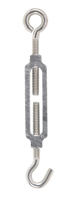 Hampton 0.5 2.9 in. L Aluminum Stainless Steel/Aluminum Turnbuckle 1 pk Hook and Eye