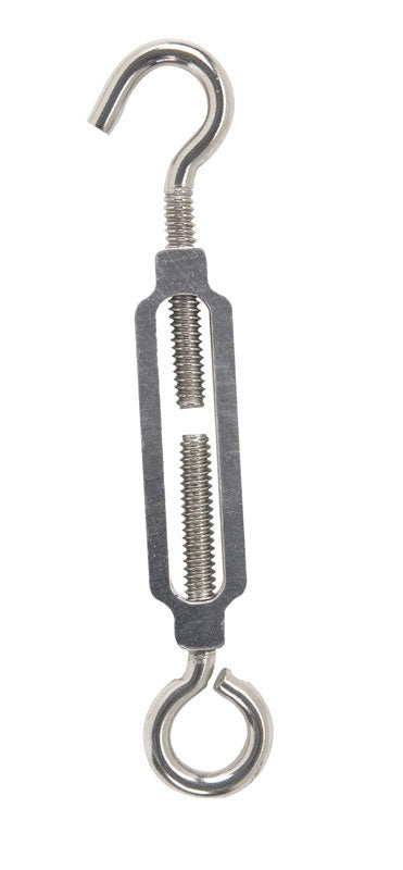 Hampton 0.5 2.1 in. L Aluminum Stainless Steel/Aluminum Hook and Eye Turnbuckle 1 pk