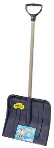 Rugg 227P Kid's Shovel, 12 in W Blade, 10 in L Blade, Polyethylene Blade, Steel Handle, 34 in OAL, Blue