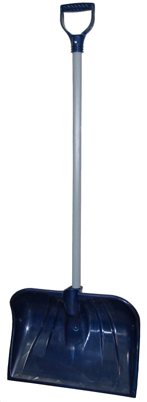 Rugg 26PDX-S Snow Shovel, 18 in W Blade, Combo Blade, Polyethylene Blade, Steel Handle, Navy