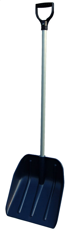 Rugg 28PDX Snow Shovel, 14 in W Blade, Scoop Blade, Polyethylene Blade, Steel Handle, 52 in OAL