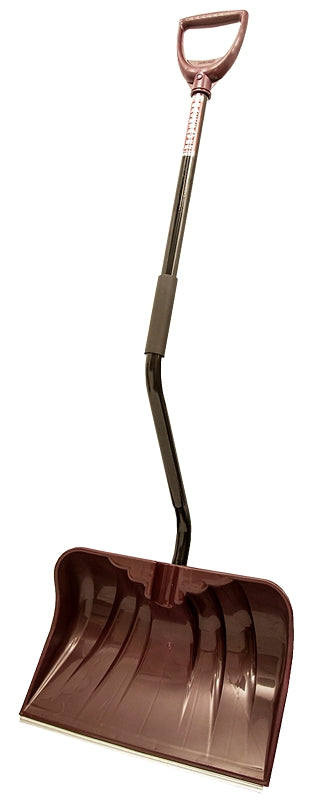 Rugg 36PBSW-S Snow Shovel, 20 in W Blade, Combo Blade, Polyethylene Blade, Steel Handle, Merlot