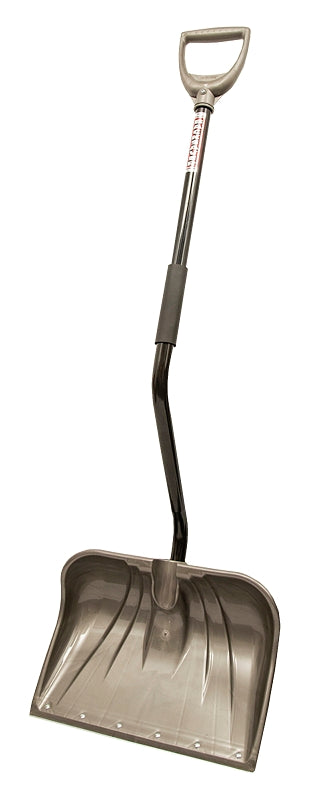 Rugg 26PBSW-S Snow Shovel, 18 in W Blade, 13 in L Blade, Combo Blade, Polyethylene Blade, Steel Handle, 53-1/2 in OAL