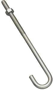National Hardware 2195BC Series N232-934 J-Bolt, 5/16 in Thread, 3 in L Thread, 7 in L, 160 lb Working Load, Steel, Zinc, Pack of 10