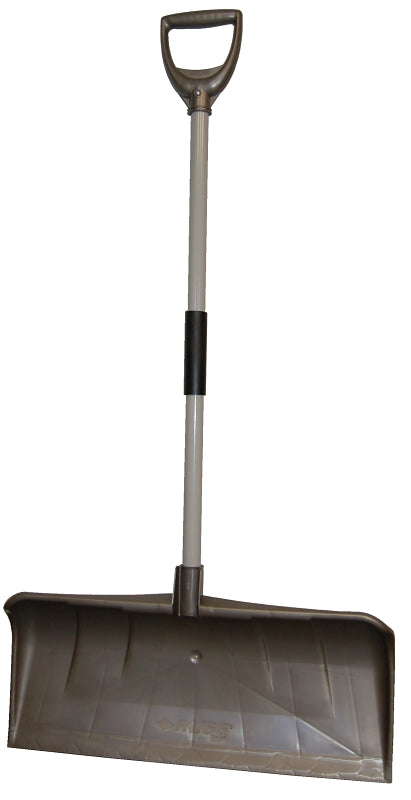 Rugg 35PL-S Snow Shovel, 27 in W Blade, Poly Blade, Aluminum Handle, Foam D-Grip Handle