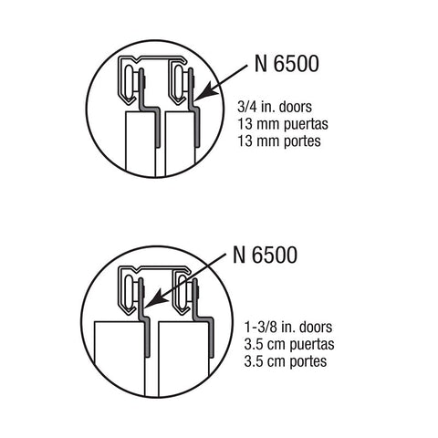 Prime-Line N 6500 Roller Assembly, 7/8 in Dia Roller, 1/4 in W Roller, Steel, Silver, 2-Roller, 60 lb, Side