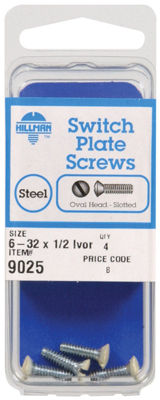 Hillman No. 6-32 Coarse Oval Switch Plate Screws 4
