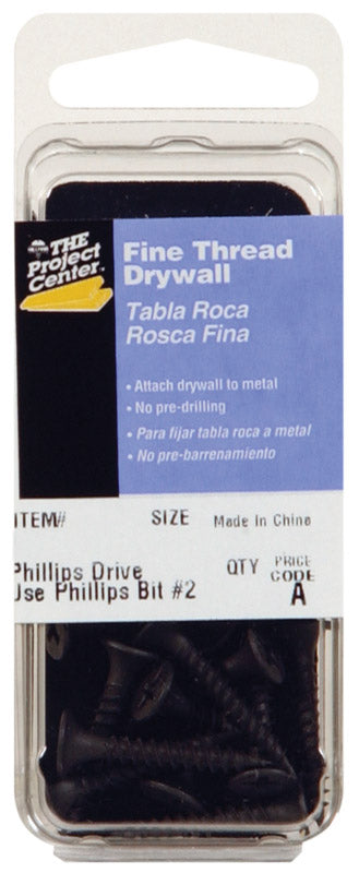 Hillman No. 6 x 1-1/4 in. L Phillips Bugle Head Black Phosphate Steel Drywall Screws 12 pk