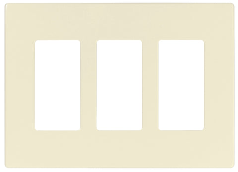 Eaton Cooper Wiring PJS PJS263LA Wallplate, 4.87 in L, 6-3/4 in W, 3 -Gang, Polycarbonate, Light Almond