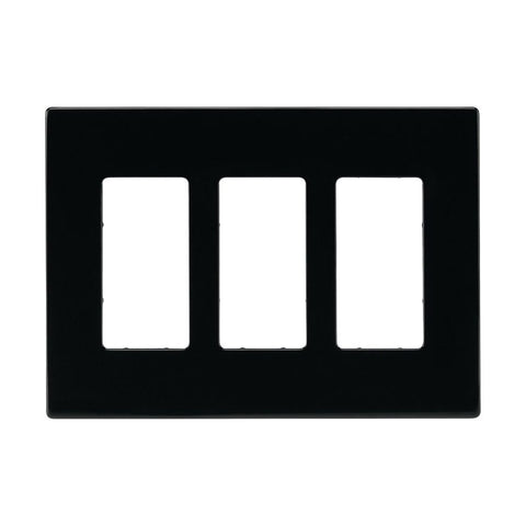 Eaton PJS263BK Wallplate, 4.87 in L, 6-3/4 in W, 3-Gang, Polycarbonate, Black, Pack of 10