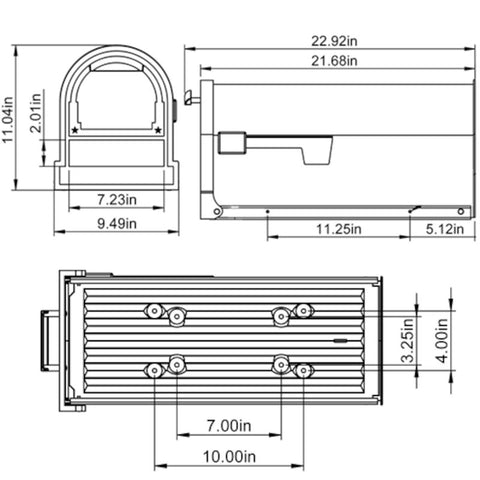 Gibraltar Mailboxes Arlington Series AR15T000 Mailbox, 1475 cu-in Capacity, Steel, Bronze/Galvanized, 9-1/2 in W, Bronze