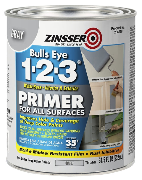 Zinsser 286258 Primer, Gray, 1 qt, Pack of 4
