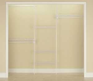 ClosetMaid 5636 Closet Organizer Kit, 96 in W x 13 in D x 70 in H Dimensions, Steel, White, Vinyl Coated