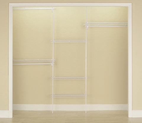 ClosetMaid 5636 Closet Organizer Kit, 96 in W x 13 in D x 70 in H Dimensions, Steel, White, Vinyl Coated