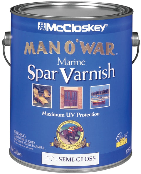 McCloskey 080.0006507.007 Spar Varnish, 450 to 550 sq-ft/gal Coverage Area, Semi-Gloss, Clear, Liquid, 1 gal, Pack of 2