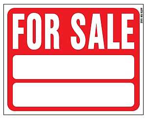 Hy-Ko 20705 Jumbo Sign, For Sale, White Legend, Plastic, 15 in W x 19 in H Dimensions, Pack of 5