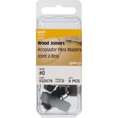 Hillman 532578 Wood Joiner, #0, Steel, Zinc, Pack of 6