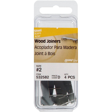 Hillman 532582 Wood Joiner, #2, Steel, Zinc, Pack of 6
