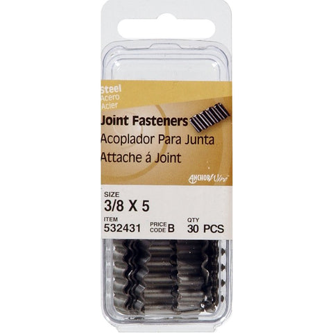 Hillman 532431 Joint Fastener, #5, Steel, Bright, 30/PK, Pack of 6