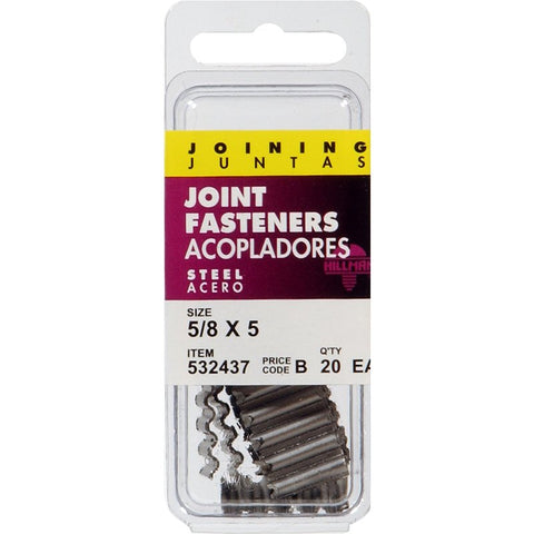 Hillman 532437 Joint Fastener, #5, Steel, Bright, 20/PK, Pack of 6
