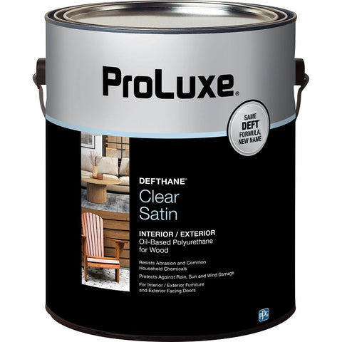 ProLuxe Defthane PLX25/01 Polyurethane, Satin, Liquid, Clear, 1 gal, Pack of 4