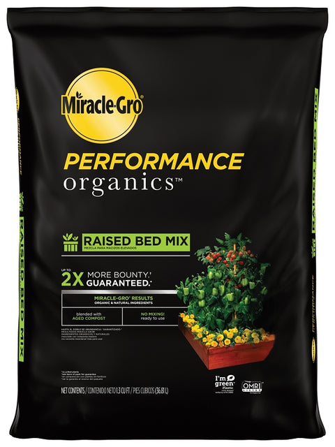 Miracle-Gro Performance Organics 43959430 Raised Bed Mix Bag, 1.3 cu-ft Coverage Area Bag