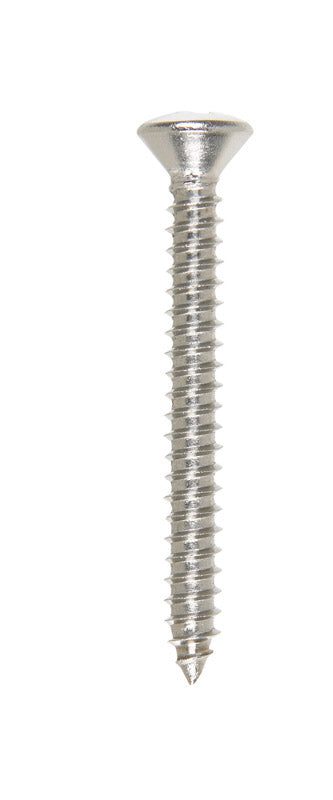 Hillman Oval Head Phillips Drive Sheet Metal Screws Stainless Steel 8 x 1-1/2 in. L 100 per b
