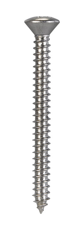 Hillman Oval Head Phillips Drive Sheet Metal Screws Stainless Steel 10 x 2 in. L 100 per box