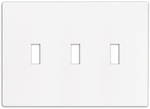 Eaton Wiring Devices PJS3W Wallplate, 4-7/8 in L, 6-3/4 in W, 3 -Gang, Polycarbonate, White, High-Gloss