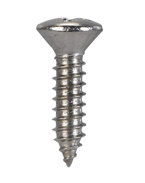 Hillman Oval Coarse Sharp Sheet Metal Screws 1 in. L Stainless Steel No. 14 Phillips 100 per
