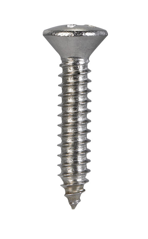 Hillman Oval Coarse Sharp Sheet Metal Screws 1-1/4 in. L Stainless Ste ...