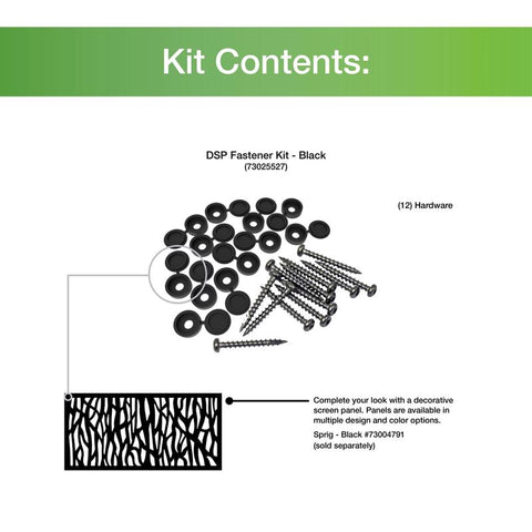 Barrette Outdoor Living No. 8 X 1-1/2 in. L Square Black Coarse Screen Panel Fastener Kit 12 pk