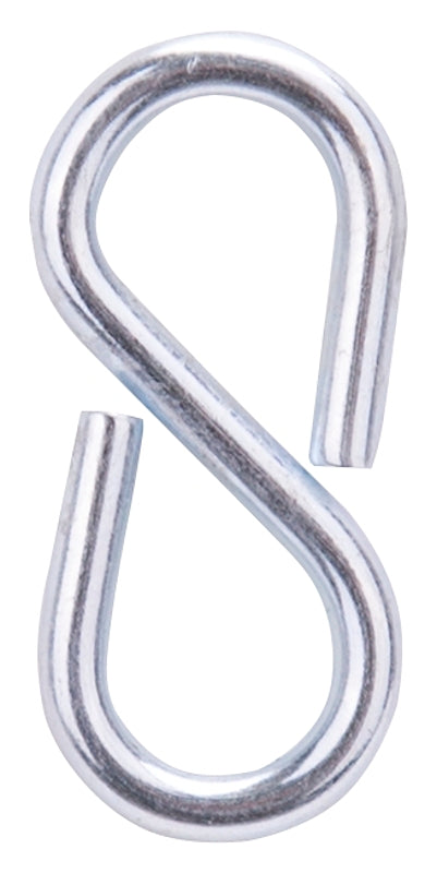 ProSource LR-377-PS S-Hook, 25 lb Working Load, 2.3 in Dia Wire, Steel, Zinc, Pack of 20