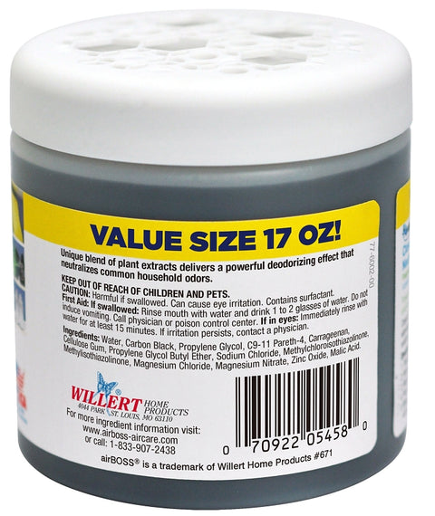 airBOSS 6114.6T Closet Odor Neutralizer, Fragrance Free, 17 oz, Gel, Black