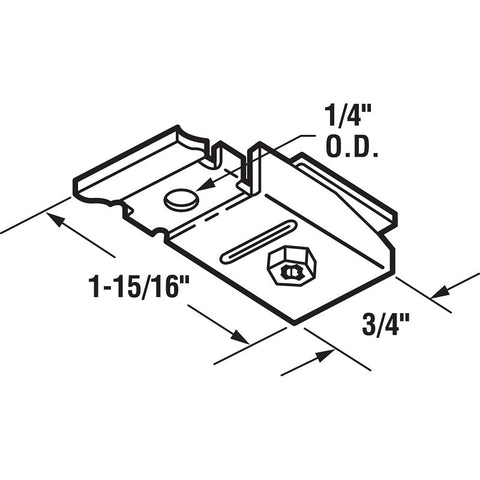 Prime-Line N 6606 Adjustable Bi-Fold Door Top Pivot Bracket, Steel