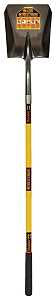 Structron 49732 Square Point Shovel, 9-1/2 in W Blade, 14 ga Gauge, Carbon Spring Steel Blade, Fiberglass Handle