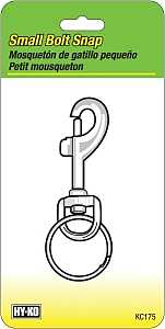 Hy-Ko KC175 Bolt Snap, 5-1/2 in L x 2-3/4 in W x 1/2 in H Dimensions, Small, Pack of 5