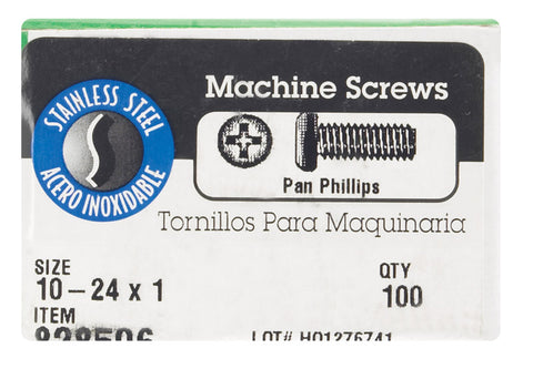 Hillman No. 10-24 Coarse Pan Machine Screws 100