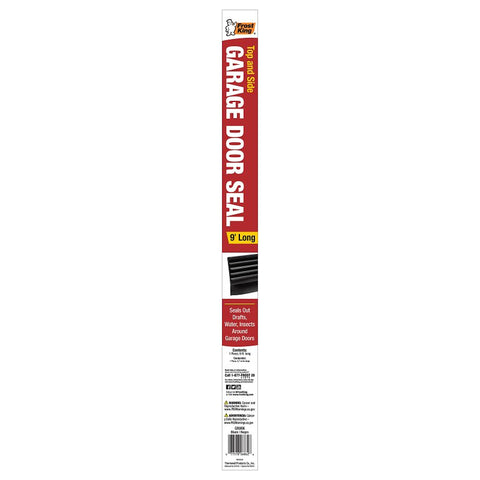 Frost King GR9BK Garage Door side and Top Weather Seal, 3 in W, 9 ft L, Vinyl, Black