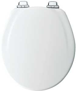 Mayfair 30CHSL-000 Toilet Seat, Round, Molded Wood, White, Sta-Tite Hinge
