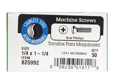 Hillman No. 1/4-20 Coarse Oval Machine Screws 50
