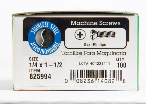 Hillman No. 1/4-20 Coarse Oval Machine Screws 100