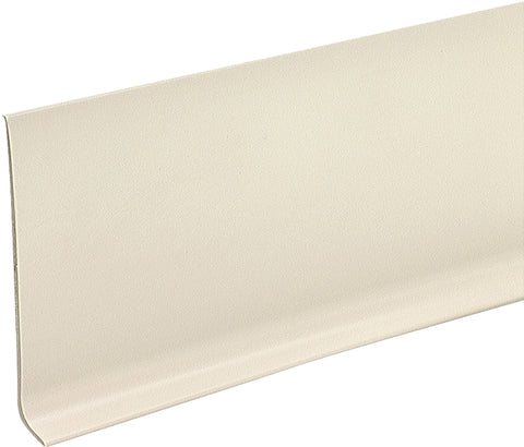 M-D 75275 Series Wall Base, 0.13 in Thick, Almond, 4 ft L, 4 in W, Vinyl, Pack of 18