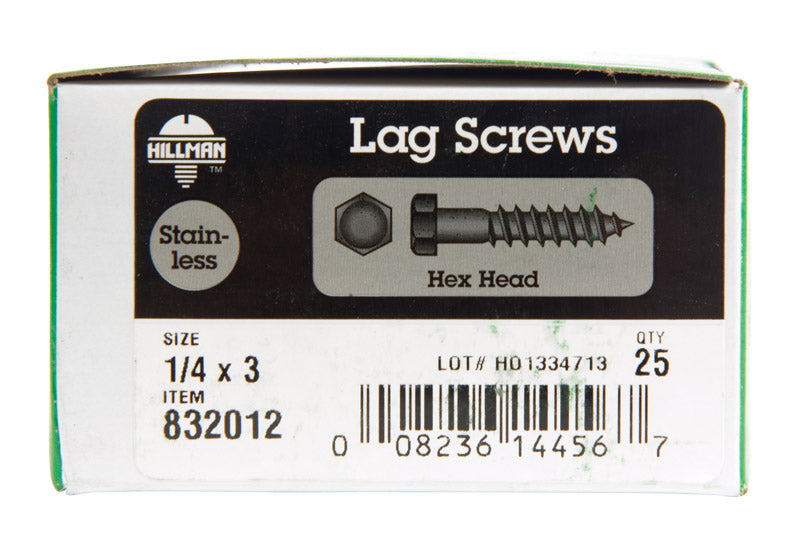 Log Screw Shell Hillman 1/4 in. x 3 in. L Hex Lag Screw – Shell Lumber and Hardware