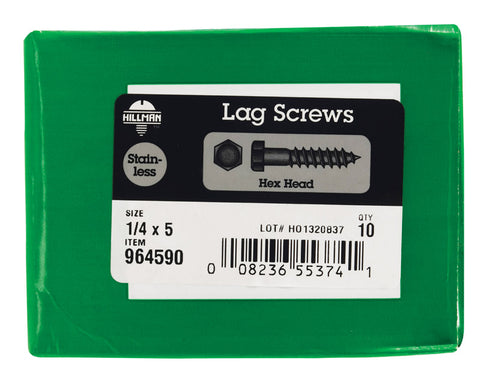 Hillman 1/4 in. x 5 in. L Hex Lag Screw