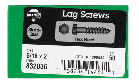 Hillman 5/16 in. x 2 in. L Hex Lag Screw