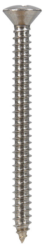 Hillman Oval Head Phillips Drive Sheet Metal Screws Stainless Steel 12 x 2-1/2 in. L 100 per