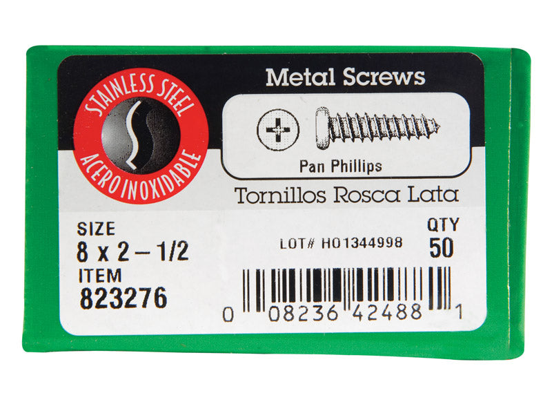 Hillman Pan Head Phillips Drive Sheet Metal Screws Stainless Steel 8 x ...